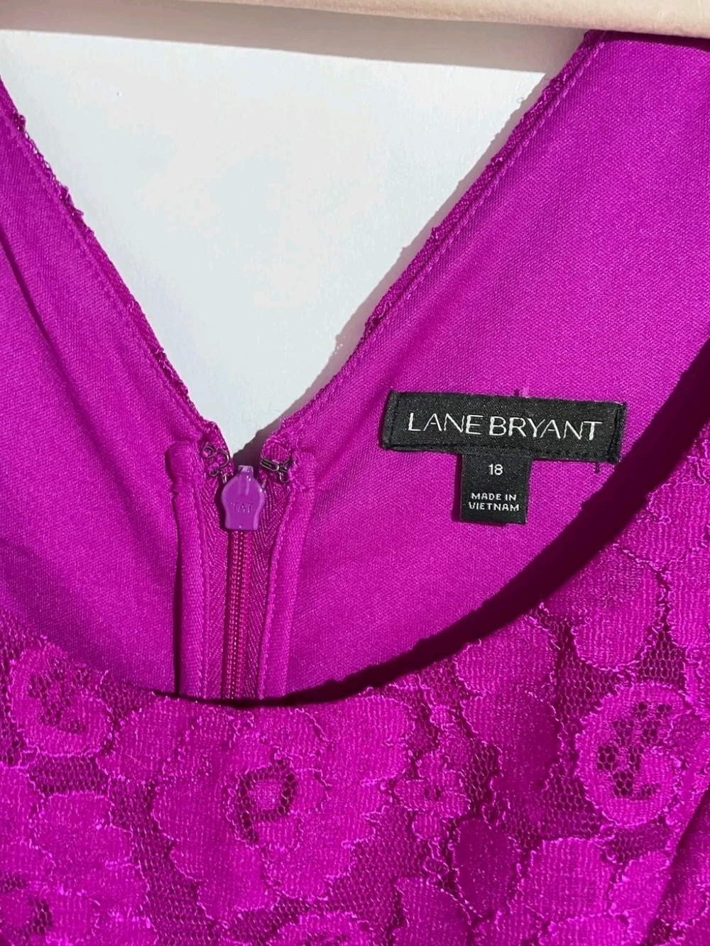 Lane Bryant Fuchsia Lace Midi Dress Size 18 - Picture 3 of 4